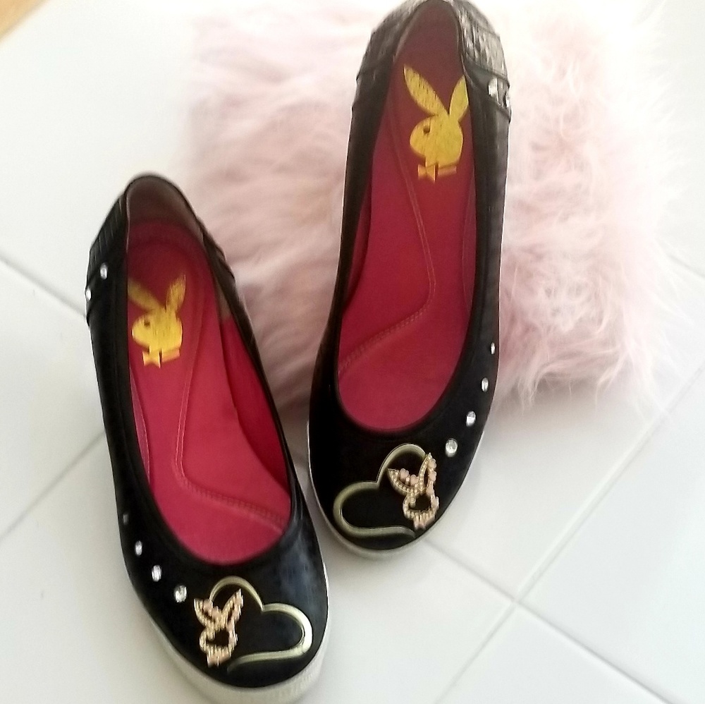 Vintage PLAYBOY Wedges with Rhinestones - Picture 2 of 8